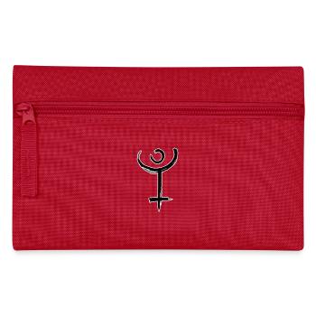 Pluto Astrologie Symbol - Federtasche - Rot - Vorne