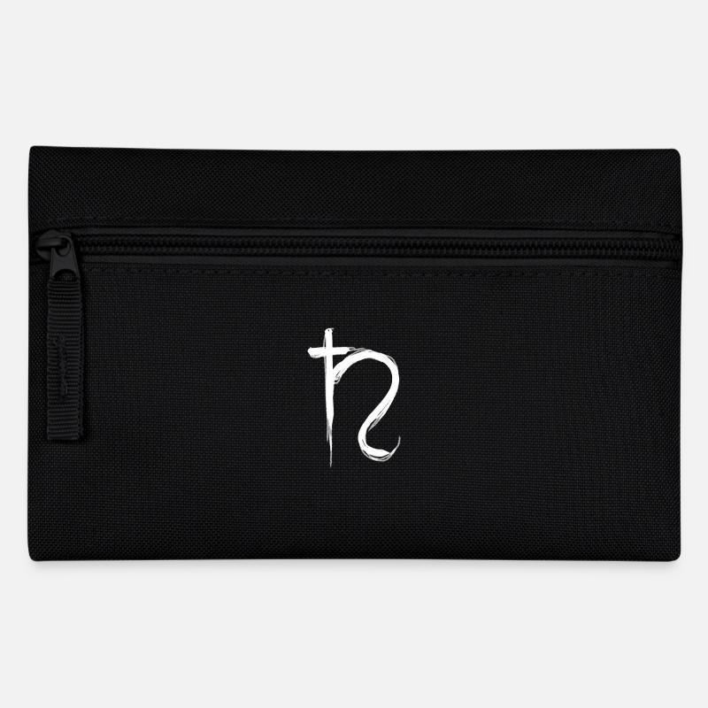 Saturn Astrologie Symbol - Federtasche - Schwarz