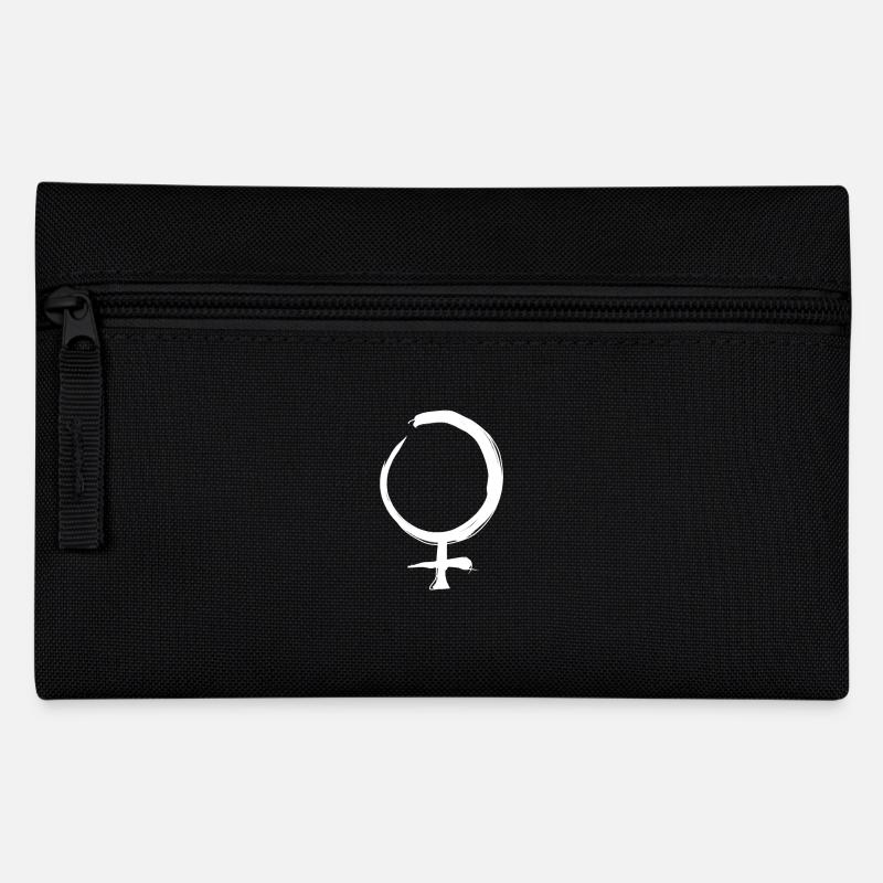 Venus Astrologie Symbol - Federtasche - Schwarz