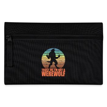 Spaß Scary Werwolf Retro Halloween Süßes oder Saures - Federtasche - Schwarz - Vorne