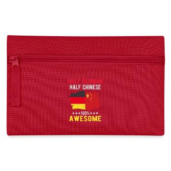 Half German Half Chinese - Pencil Case - red - Front
