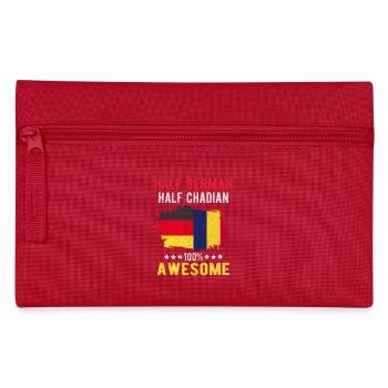 Half German Half Chader - Pencil Case - red - Front