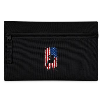 Usa american flag zipline 4th of july - Pencil Case - black - Front