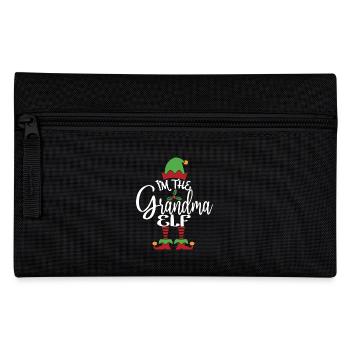 Grandma Elf Cute Funny Matching Christmas Costume - Pencil Case - black - Front