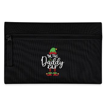 Daddy Elf Cute Funny Matching Christmas Costume - Pencil Case - black - Front