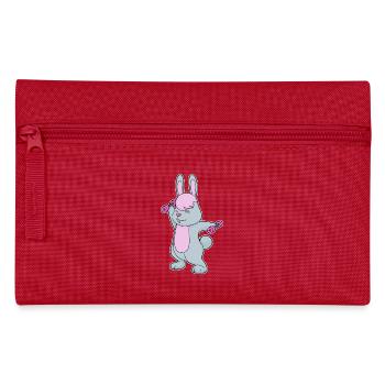 Hase Bodybuilder Hanteln Bodybuilding - Federtasche - Rot - Vorne