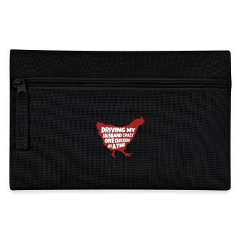 Driving My Husband Crazy One Chicken-backyard - Pencil Case - black - Front