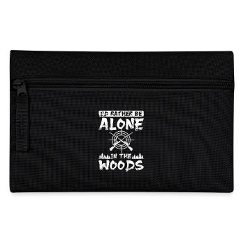 I'd rather be alone in the woods hunting - Federtasche - Schwarz - Vorne