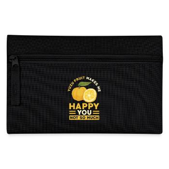 Yuzu Fruit Saying - Pencil Case - black - Front