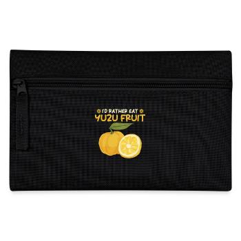 Yuzu Frucht Spruch - Federtasche - Schwarz - Vorne