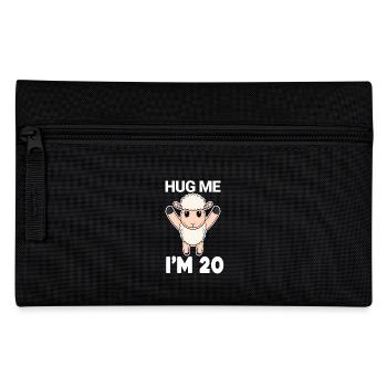 20 birthday - 20 years - hug - Pencil Case - black - Front