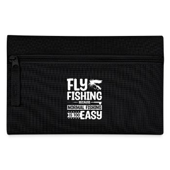 fly fishing normal fising is easy - Federtasche - Schwarz - Vorne