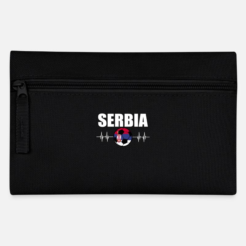 Serbien Fußball - Federtasche - Schwarz