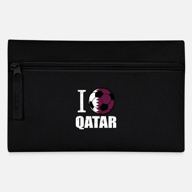 Katar Fußball - Federtasche - Schwarz