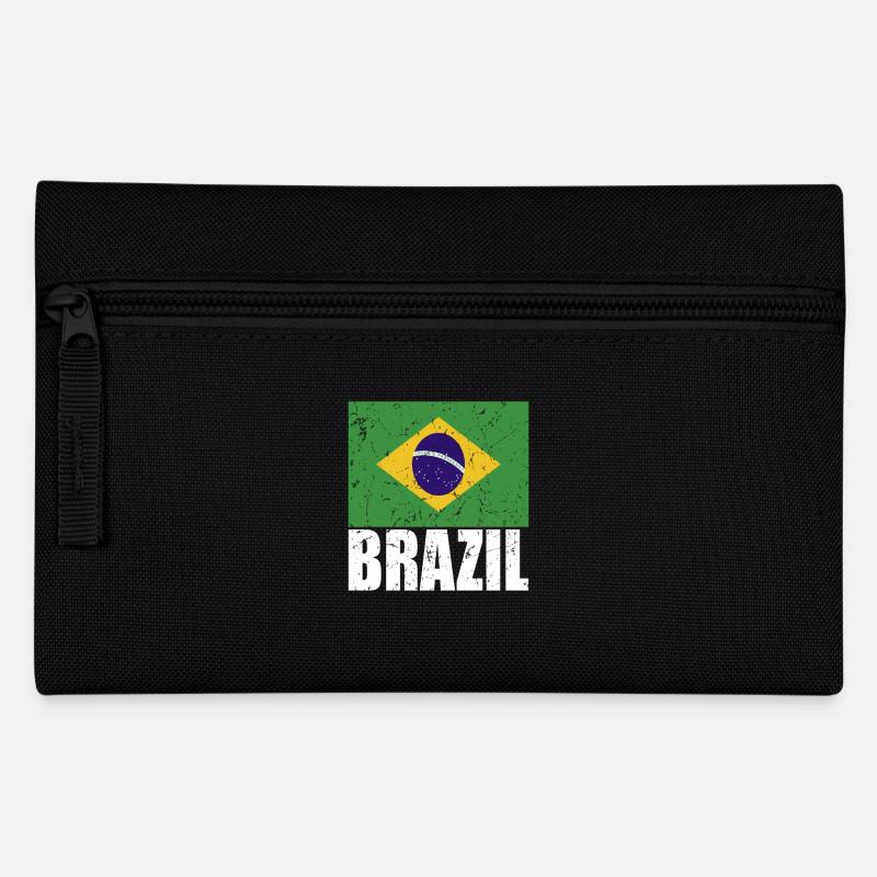 Brazil Flag - Pencil Case - black