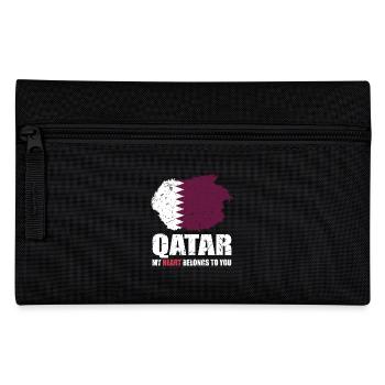 Katar Fahne - Federtasche - Schwarz - Vorne