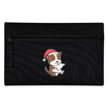Staffordshire Bull Terrier Chien Noël Sommeil - Trousse - noir - Devant