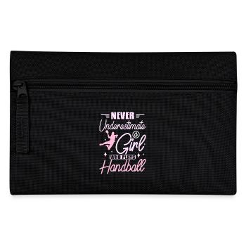 Never underastemate a girl who plyas handball - Federtasche - Schwarz - Vorne