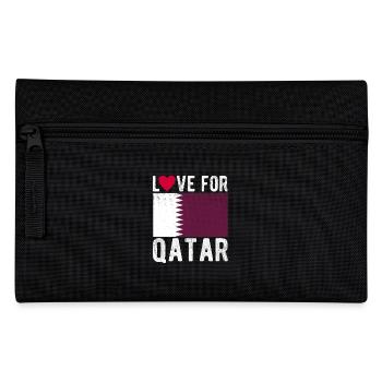 Katar Fahne - Federtasche - Schwarz - Vorne
