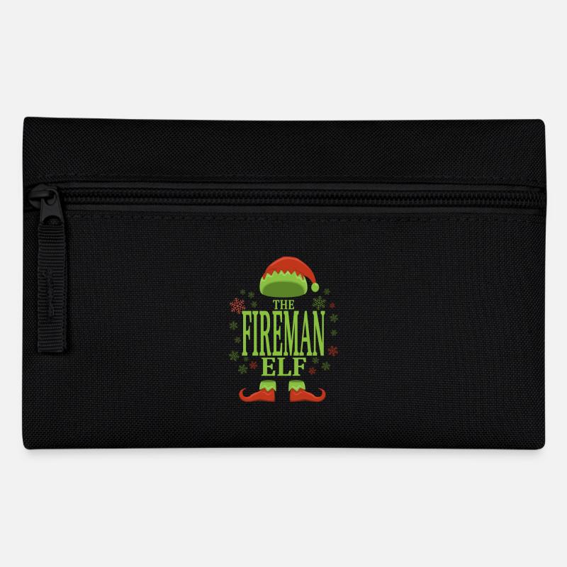 Feuerwehrmann Weihnachtself - Federtasche - Schwarz