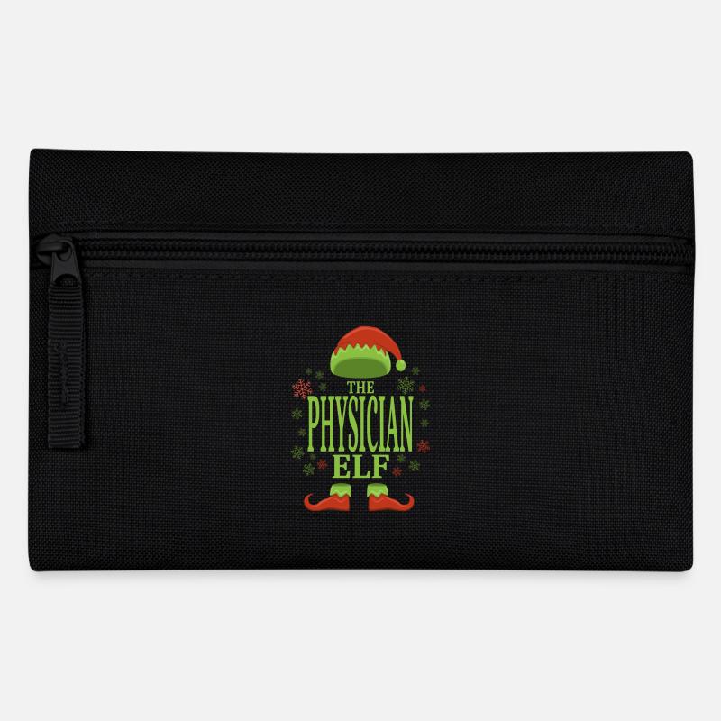Arzt Weihnachtself - Federtasche - Schwarz