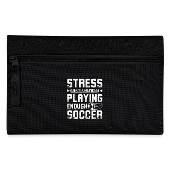 Stress is caused by not playing enough soccer - Federtasche - Schwarz - Vorne