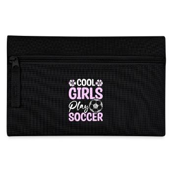 Cool girls play soccer - Federtasche - Schwarz - Vorne