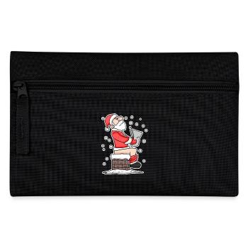 Weihnachtsmann Schornstein lustig Weihnachten - Federtasche - Schwarz - Vorne