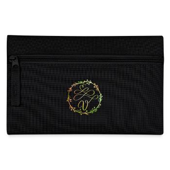 Monogram, letter V, calligraphy ornament - Pencil Case - black - Front