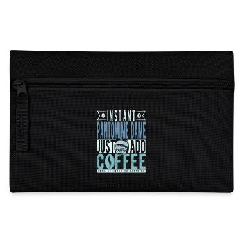 Pantomime Dame Kaffee Spruch - Federtasche - Schwarz - Vorne