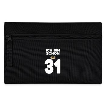 31. Geburtstag Geschenk - 31 Jahre mit Krone - Federtasche - Schwarz - Vorne