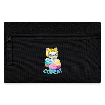 Cat with Muffin - Cupcat- Cat Tshirt - Pencil Case - black - Front