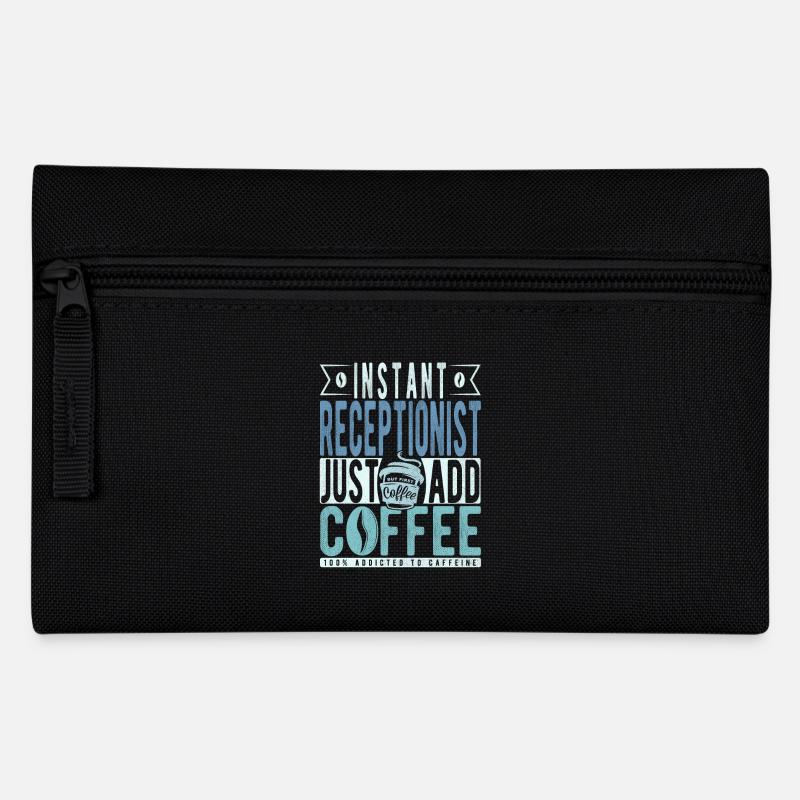 Rezeptionist Kaffee Spruch - Federtasche - Schwarz