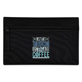 Train shipping coffee saying - Pencil Case - black - Front