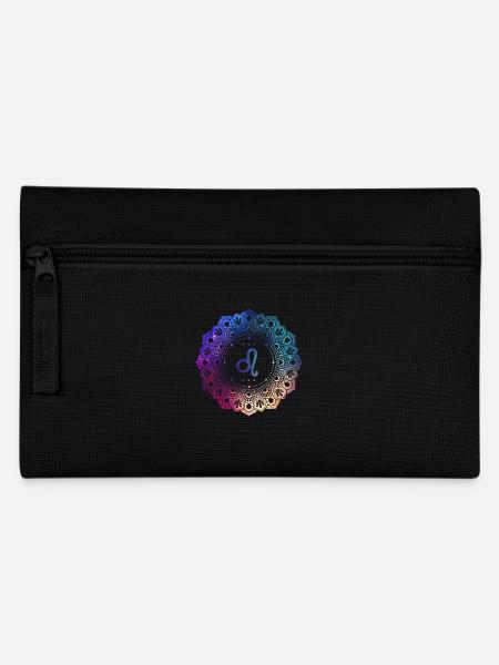 Löwe Sternzeichen Symbol Mandala - Federtasche - Schwarz