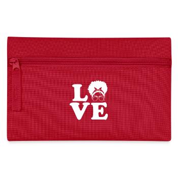 Locken Lockenkopf Lockiges Haar Frau - Federtasche - Rot - Vorne