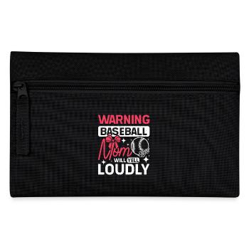 Avertissement une maman de baseball va crier fort - Trousse - noir - Devant