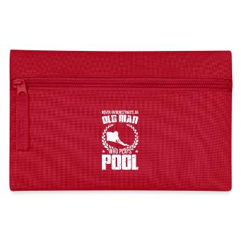 Funny billiard grandpa - Pencil Case - red - Front