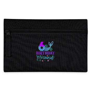 6th Birthday Mermaid - Pencil Case - black - Front