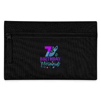 7th Birthday Mermaid - Pencil Case - black - Front