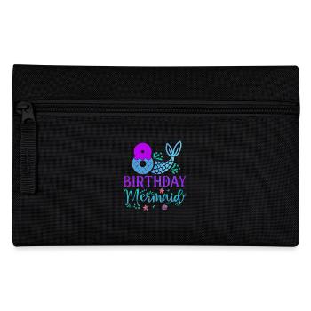 8th Birthday Mermaid - Pencil Case - black - Front
