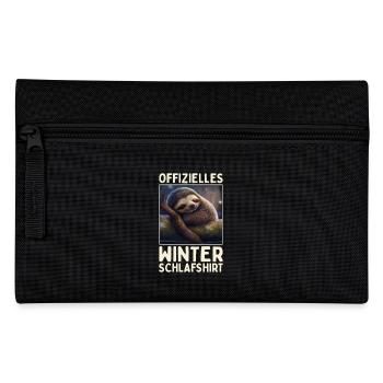 Faultier Winter Schlafshirt Weihnachten Schlaf - Federtasche - Schwarz - Vorne