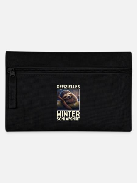 Faultier Winter Schlafshirt Weihnachten Schlaf - Federtasche - Schwarz