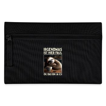 Irgendwas Ist Hier Faul Oh Das Bin Ja Ich Faultier - Federtasche - Schwarz - Vorne