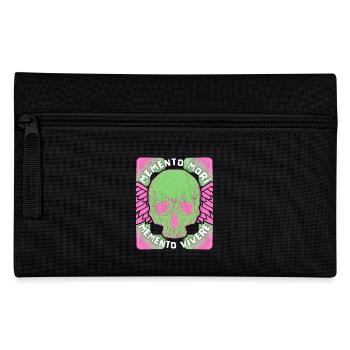 Memento Mori Memento Vivere Skull Saying - Pencil Case - black - Front
