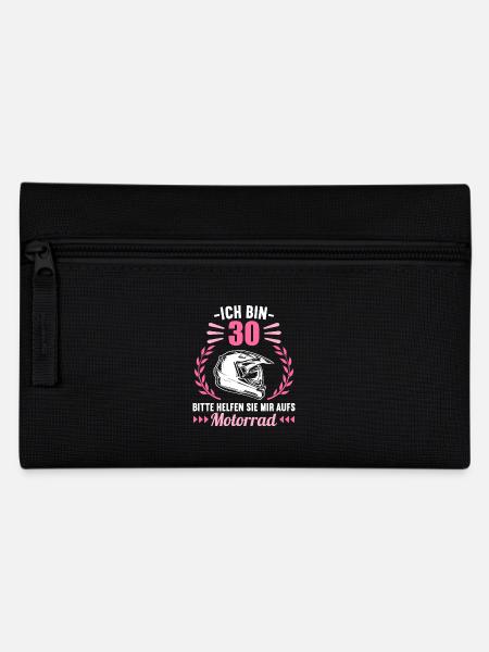Ich bin 30 bitte helfen auf Motorrad 30 Geburtstag - Federtasche - Schwarz