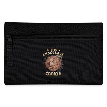 Chocolat, biscuits aux pépites de chocolat drôle de dicton - Trousse - noir - Devant