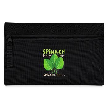 Lustiger Spinat Spruch, Spinat-Comic - Federtasche - Schwarz - Vorne
