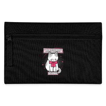 Funny cat says don't leave me, saying - Pencil Case - black - Front