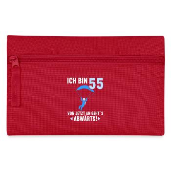 Ich bin 55 Ab jetzt gehts abwärts 55 Geburtstag - Federtasche - Rot - Vorne